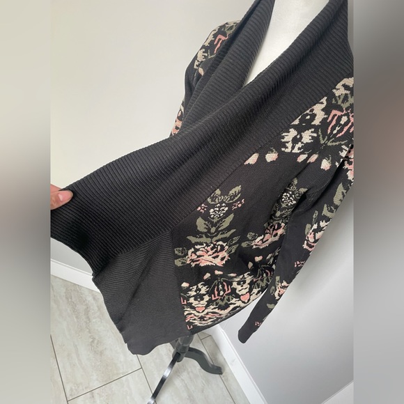 ANTHROPOLOGIE staring at stars floral open front knit cardigan size medium - Picture 7 of 9